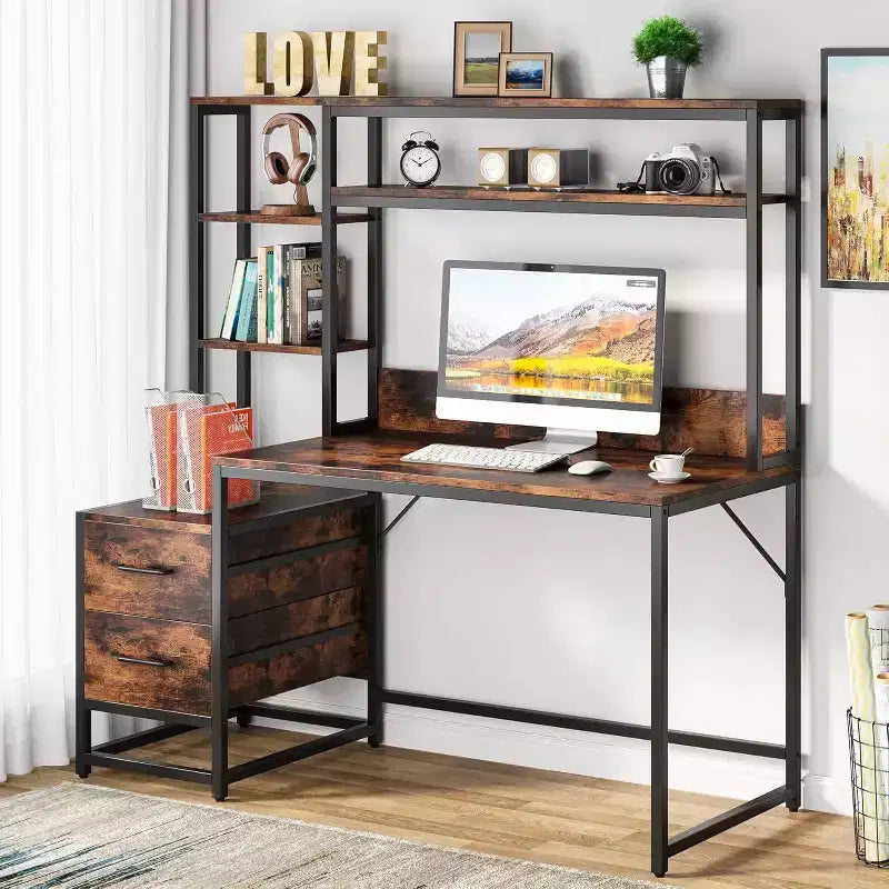 Bureau informatique de 55 pouces avec 2 tiroirs