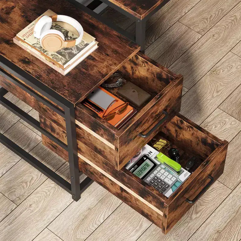 Bureau informatique de 55 pouces avec 2 tiroirs