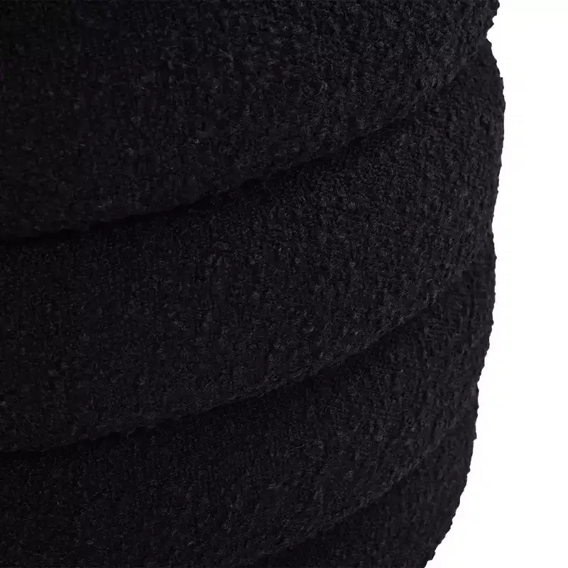 Pouf de rangement rond surdimensionné de 48 cm
