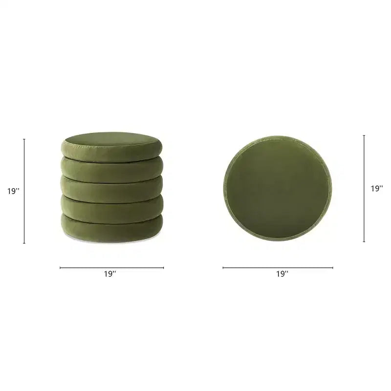 Pouf de rangement rond surdimensionné de 48 cm