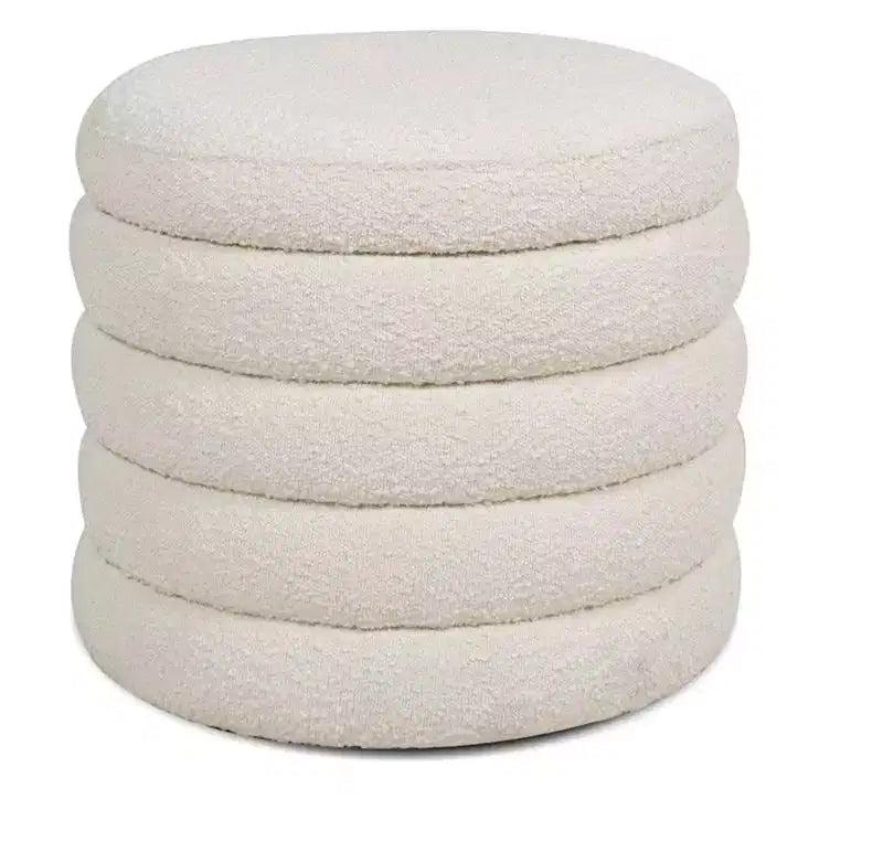 Pouf de rangement rond surdimensionné de 48 cm