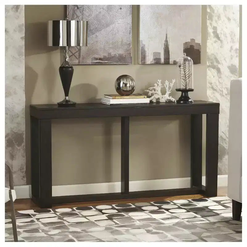 Table console/canapé contemporaine marron foncé