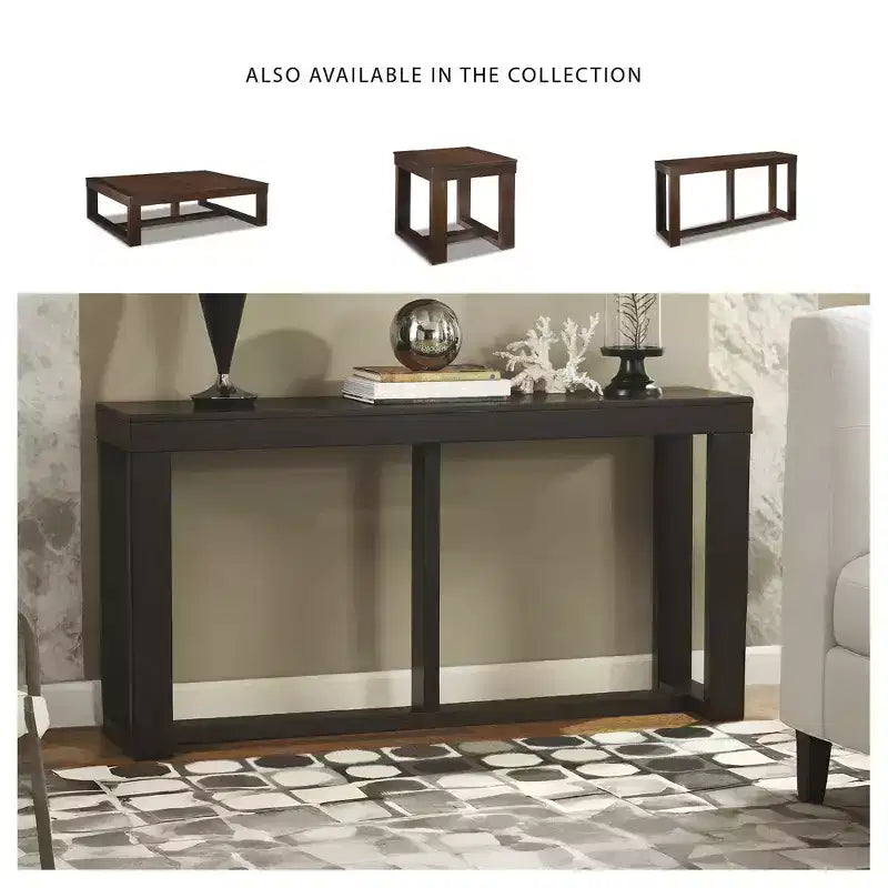 Table console/canapé contemporaine marron foncé