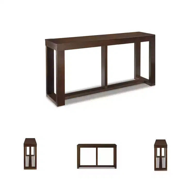 Table console/canapé contemporaine marron foncé