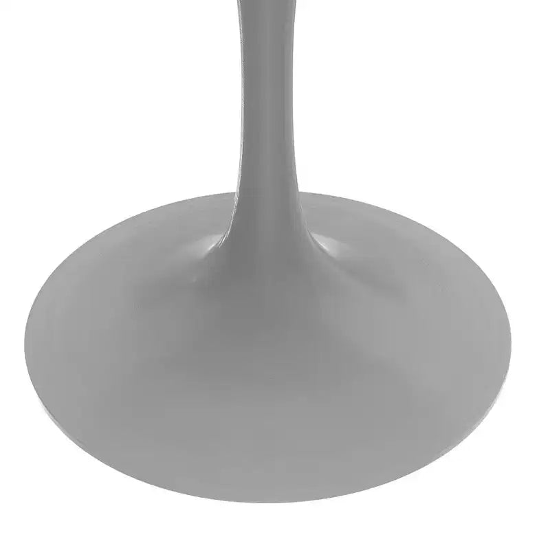Table Moderne Du Milieu Du Siècle Avec Un Plateau Rond De 48 Et Acier Blanc