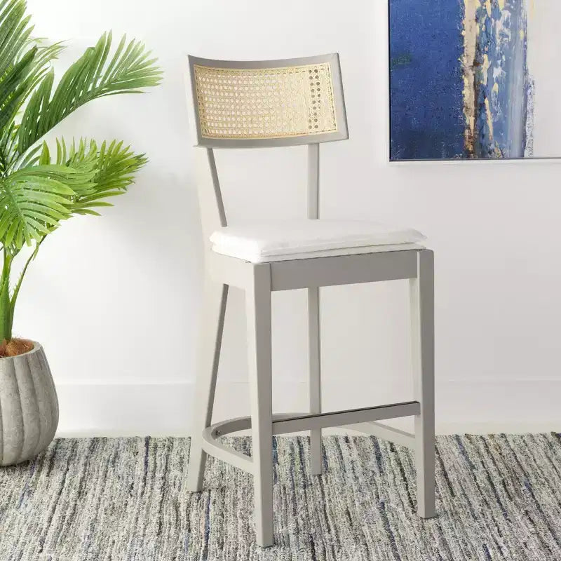 Tabouret de comptoir en rotin