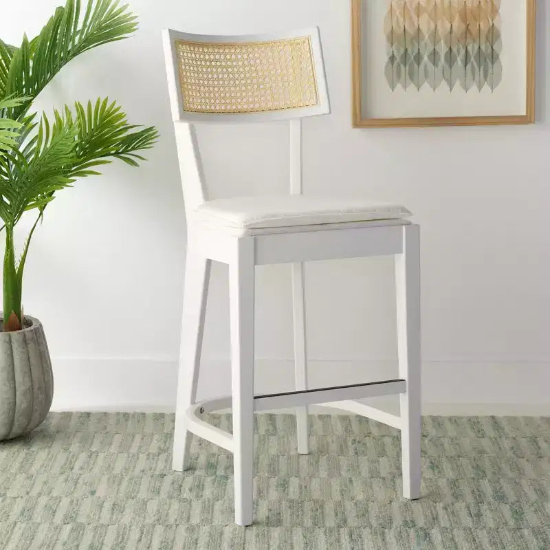 Tabouret de comptoir en rotin