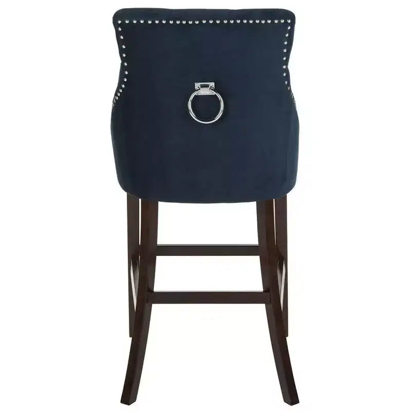 Tabouret de bar à dossier ailé capitonné